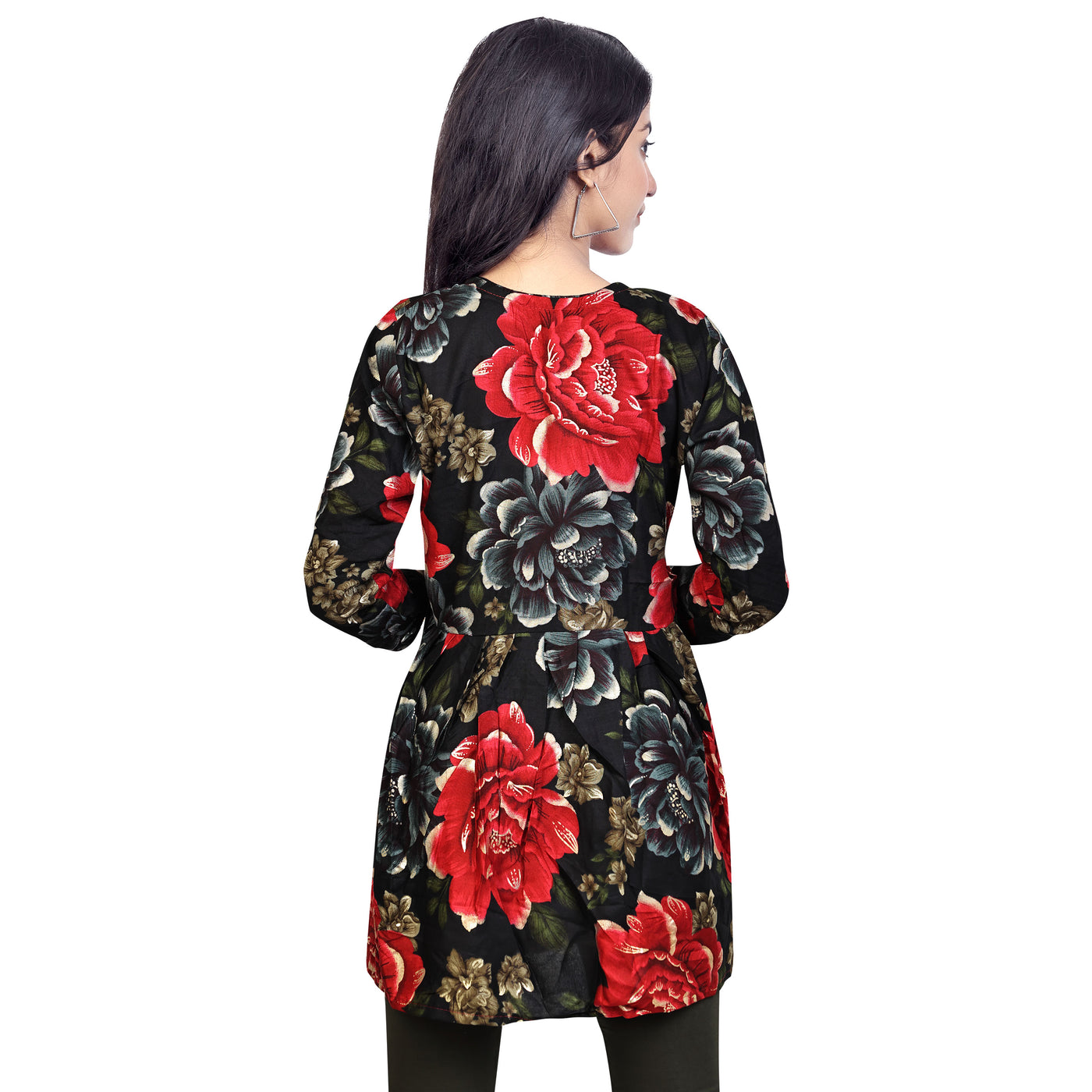 Floral Print Short Kurti for Women & Girls | Stylish Casual Wear Tunic Top