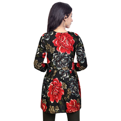 Floral Print Short Kurti for Women & Girls | Stylish Casual Wear Tunic Top