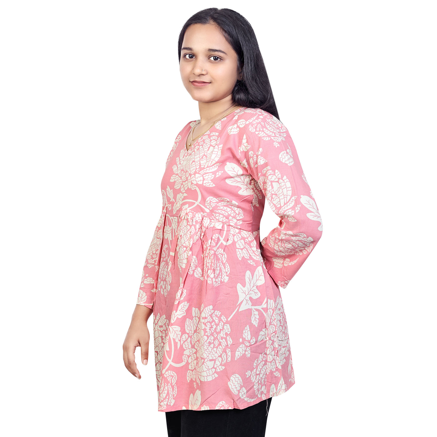 Floral Printed Short Kurti for Women & Girls – Stylish Daily Wear Top