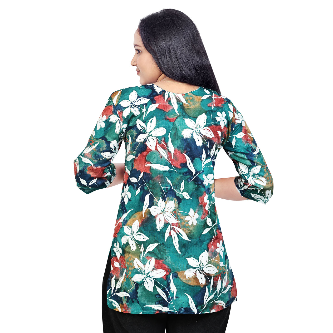 Trendy Floral Printed Short Kurti for Women & Girls – Casual & Ethnic Wear
