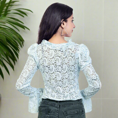 Elegant Lace Ruffle Party Wear Top for Women & Girls