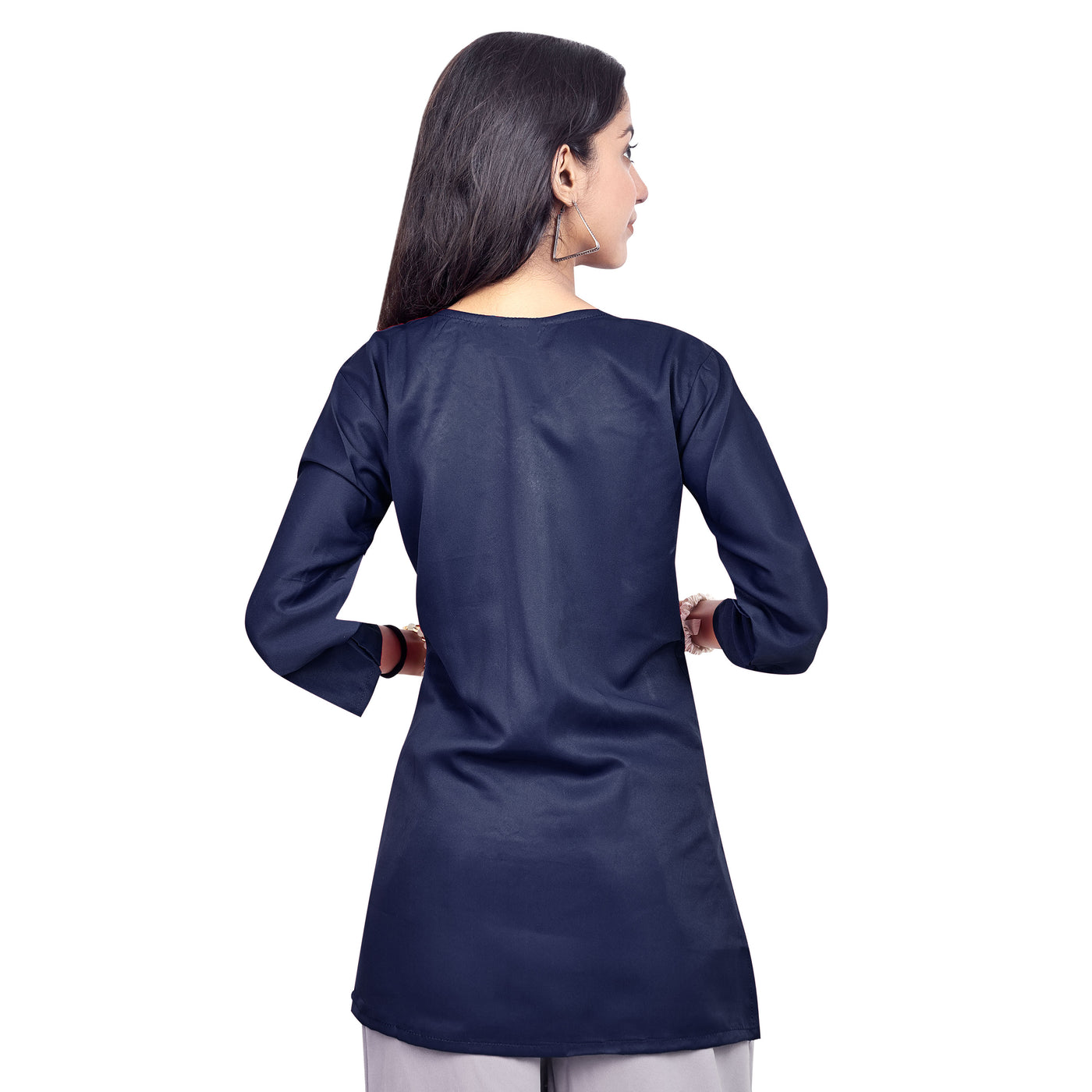 Trendy Red Embroidered Rayon Short Kurti for Women | Stylish Party & Casual Wear Top