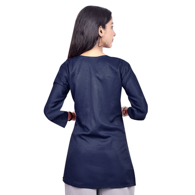 Trendy Red Embroidered Rayon Short Kurti for Women | Stylish Party & Casual Wear Top