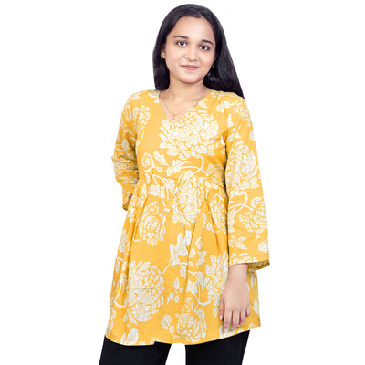 Floral Printed Short Kurti for Women & Girls – Stylish Daily Wear Top