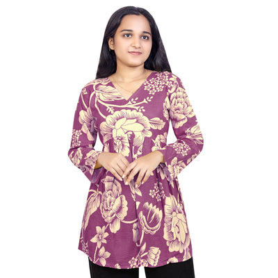 Floral Printed Short Kurti for Women & Girls – Stylish Daily Wear Top
