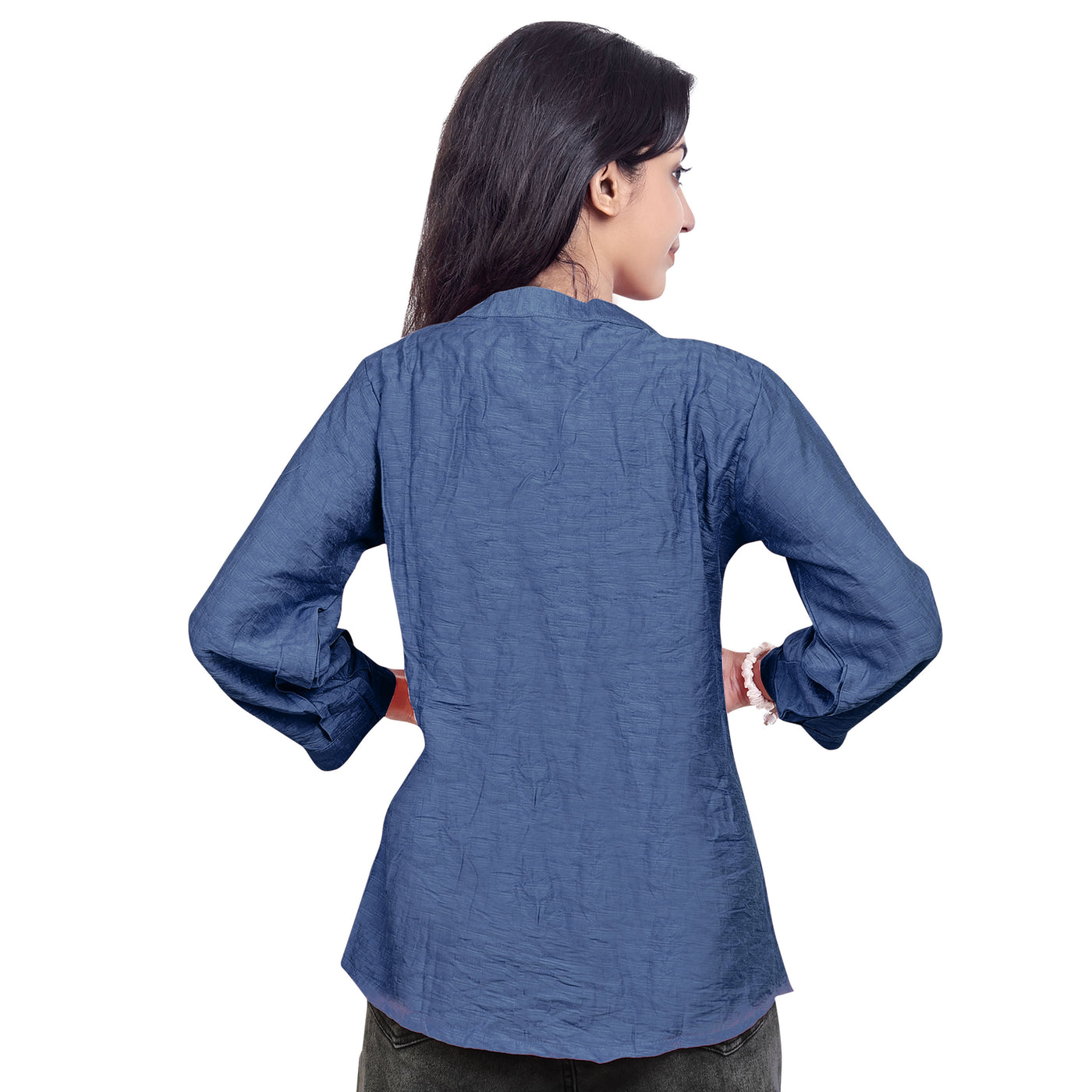 Women’s Cotton Kurti Top – Casual & Office Wear 3/4 Sleeve Pleated Tunic