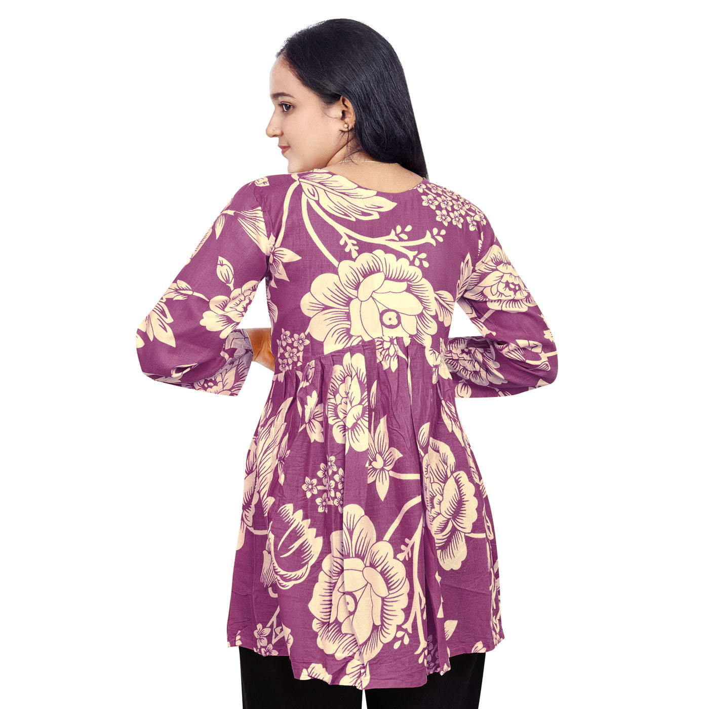 Floral Printed Short Kurti for Women & Girls – Stylish Daily Wear Top