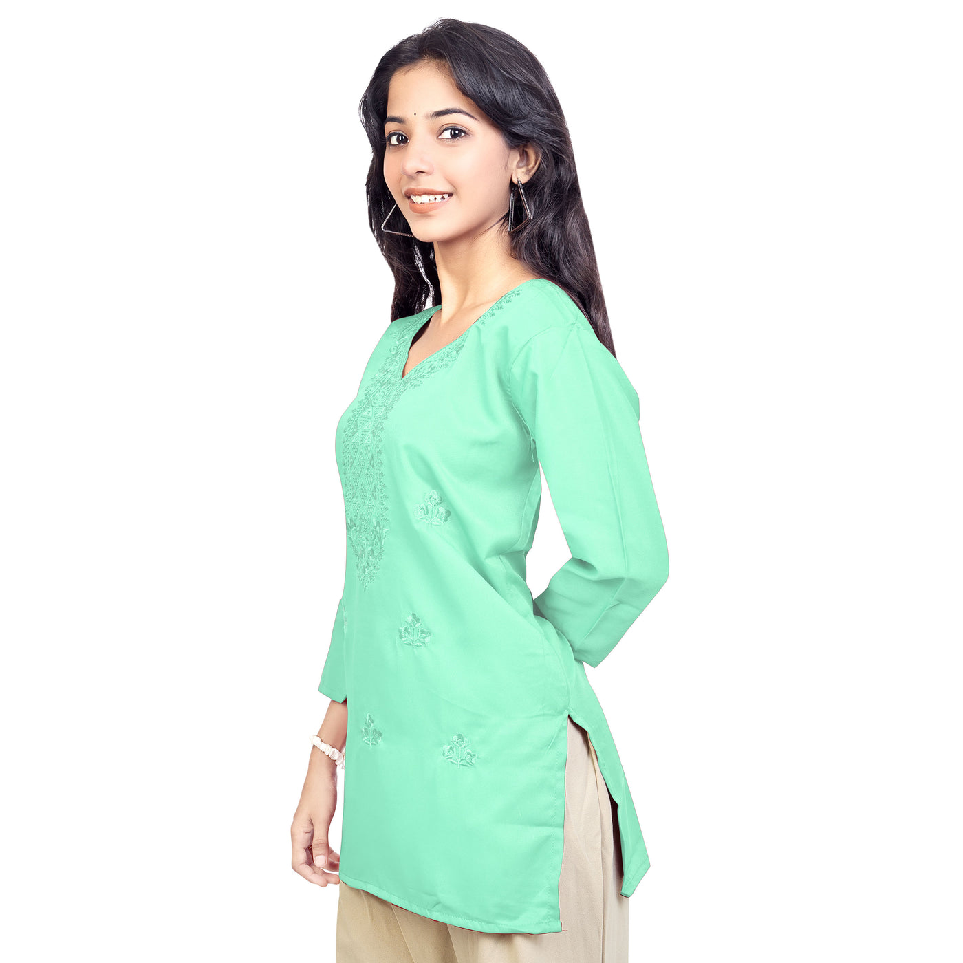 Trendy Red Embroidered Rayon Short Kurti for Women | Stylish Party & Casual Wear Top