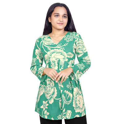 Floral Printed Short Kurti for Women & Girls – Stylish Daily Wear Top