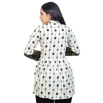 Elegant White & Red Printed Short Kurti for Women | Designer Ethnic & Casual Wear Top