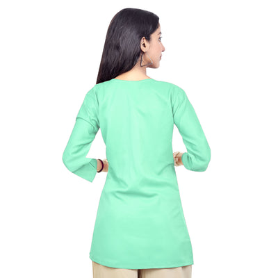 Trendy Red Embroidered Rayon Short Kurti for Women | Stylish Party & Casual Wear Top
