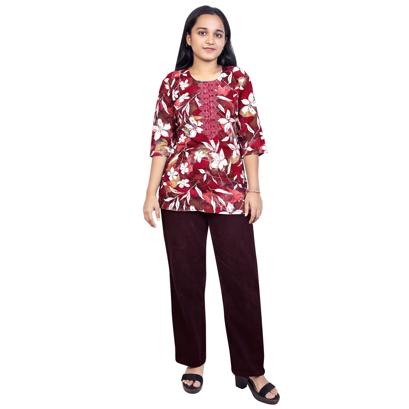 Trendy Floral Printed Short Kurti for Women & Girls – Casual & Ethnic Wear