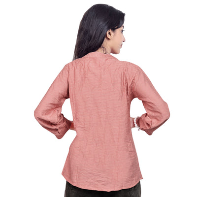 Women’s Cotton Kurti Top – Casual & Office Wear 3/4 Sleeve Pleated Tunic