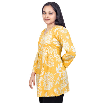 Floral Printed Short Kurti for Women & Girls – Stylish Daily Wear Top