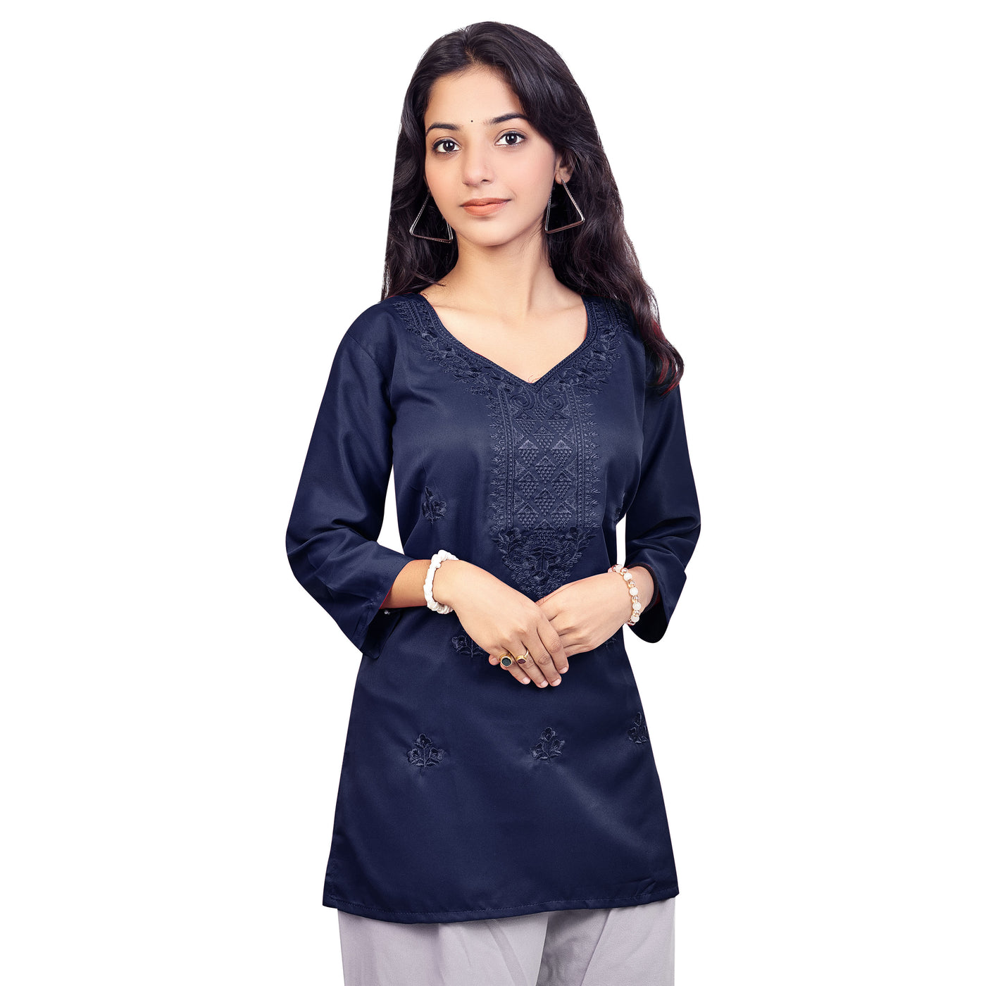 Trendy Red Embroidered Rayon Short Kurti for Women | Stylish Party & Casual Wear Top
