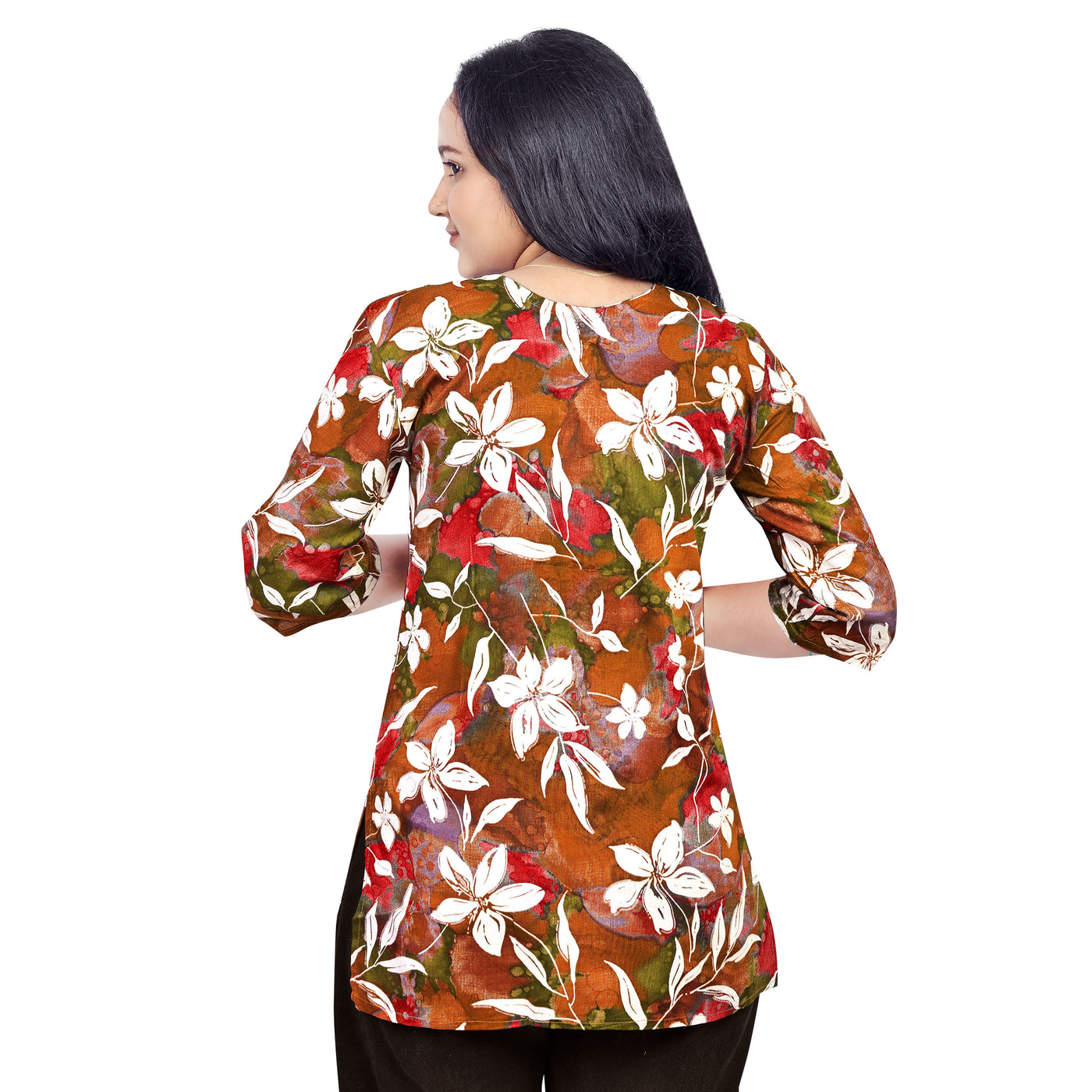 Trendy Floral Printed Short Kurti for Women & Girls – Casual & Ethnic Wear