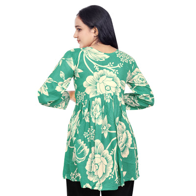 Floral Printed Short Kurti for Women & Girls – Stylish Daily Wear Top