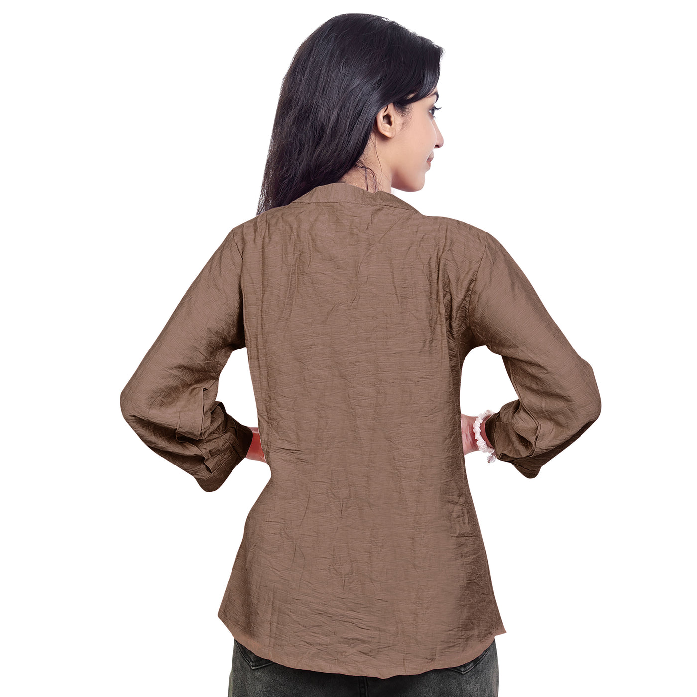 Women’s Cotton Kurti Top – Casual & Office Wear 3/4 Sleeve Pleated Tunic