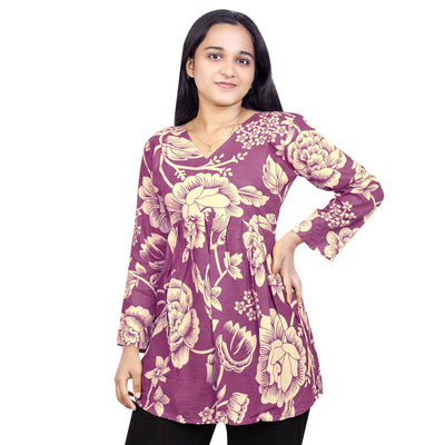 Floral Printed Short Kurti for Women & Girls – Stylish Daily Wear Top