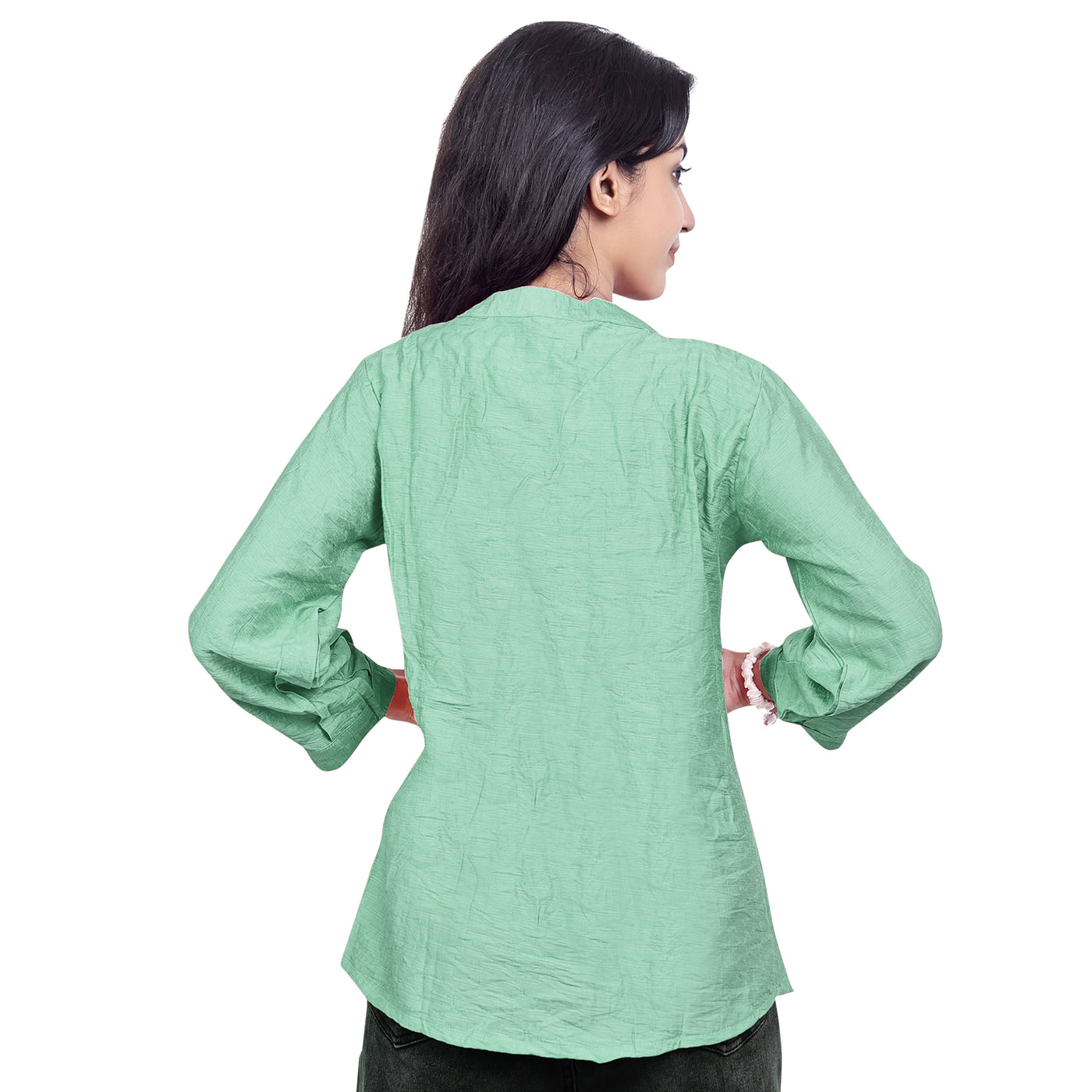 Women’s Cotton Kurti Top – Casual & Office Wear 3/4 Sleeve Pleated Tunic