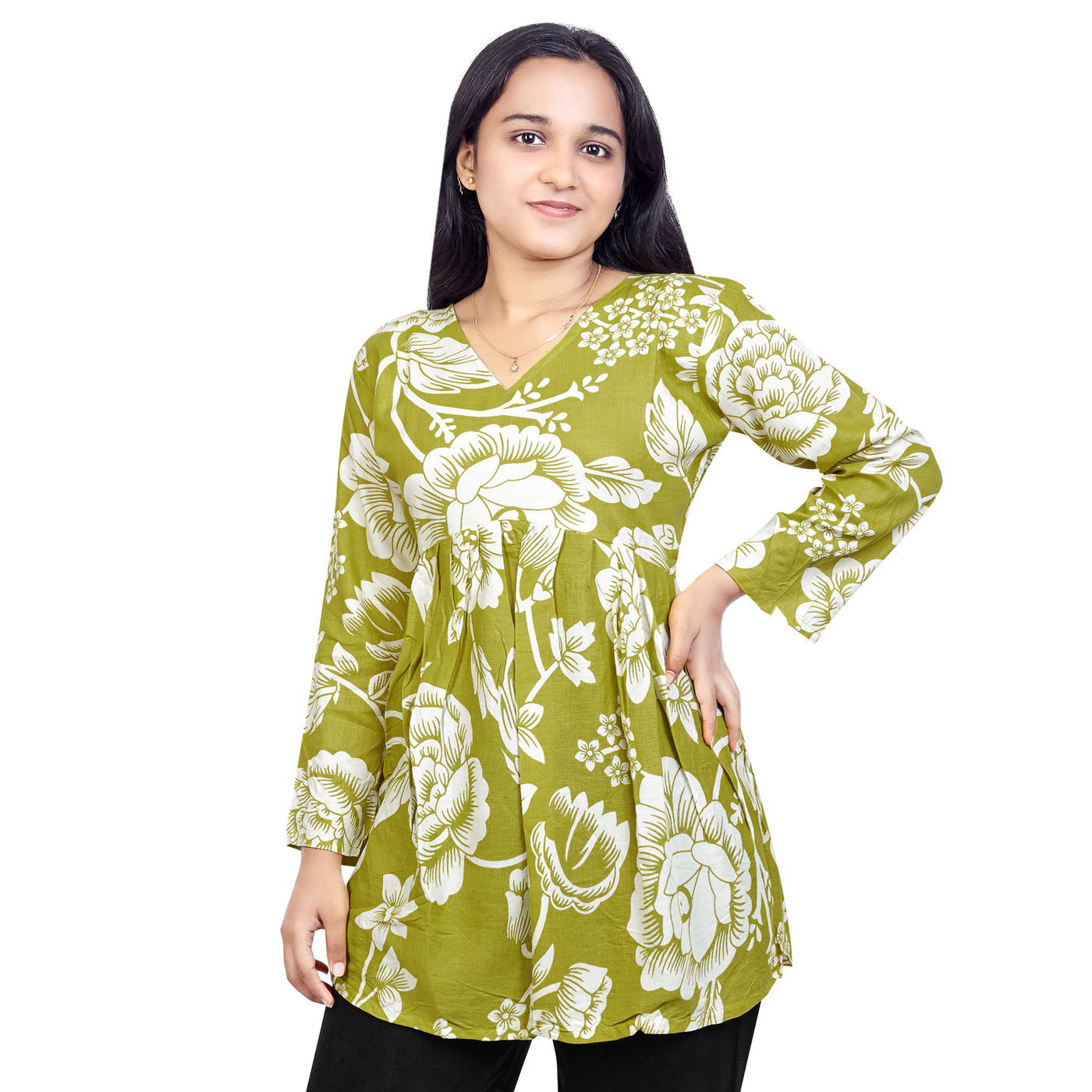 Floral Printed Short Kurti for Women & Girls – Stylish Daily Wear Top
