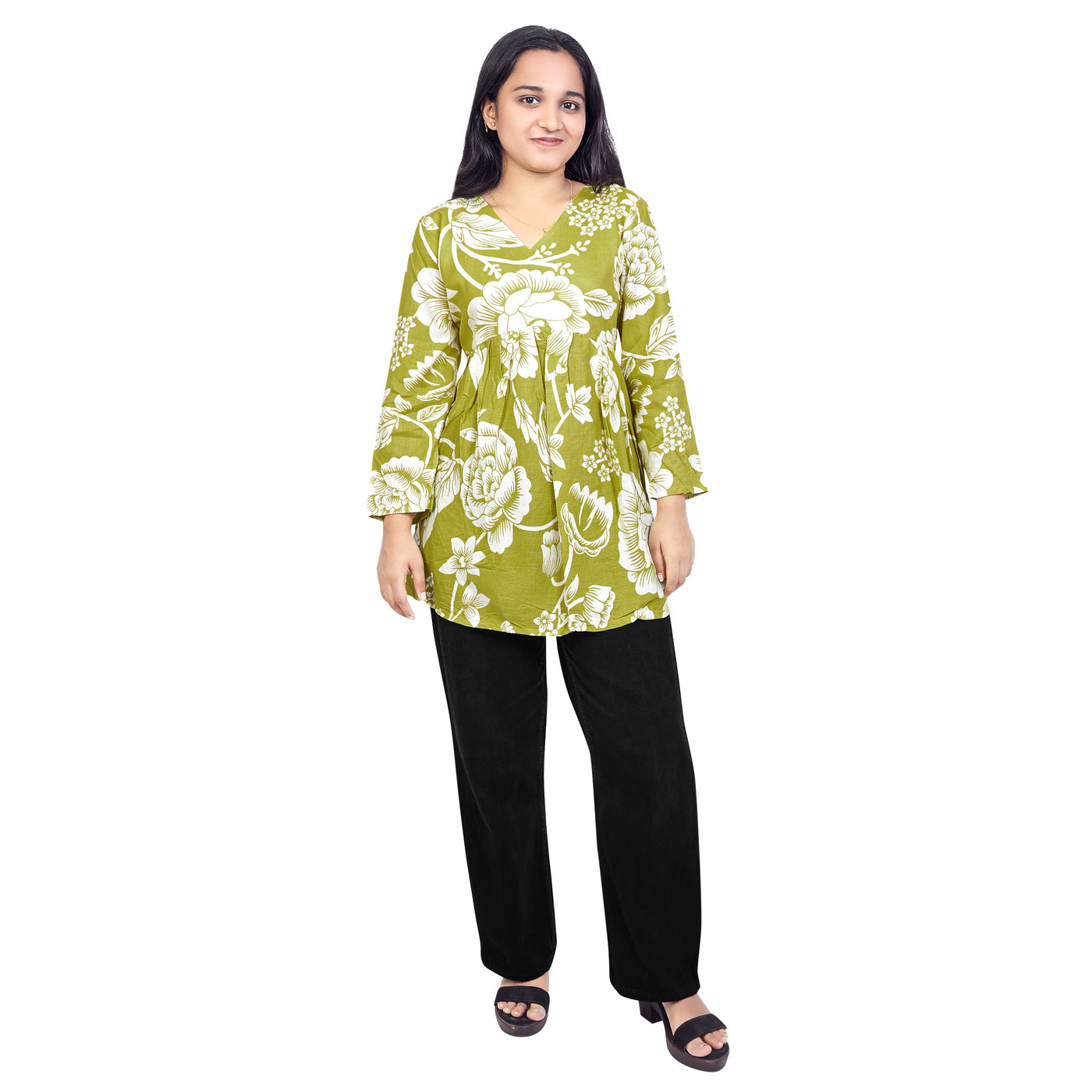 Floral Printed Short Kurti for Women & Girls – Stylish Daily Wear Top