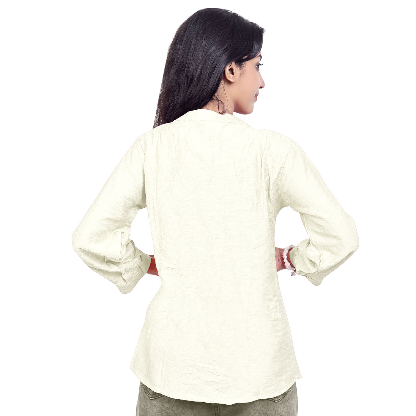 Women’s Cotton Kurti Top – Casual & Office Wear 3/4 Sleeve Pleated Tunic